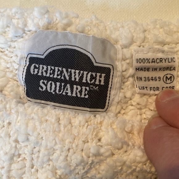 Vintage Greenwich Square White Cable Knit Popcorn Style Sweater - Picture 2 of 4